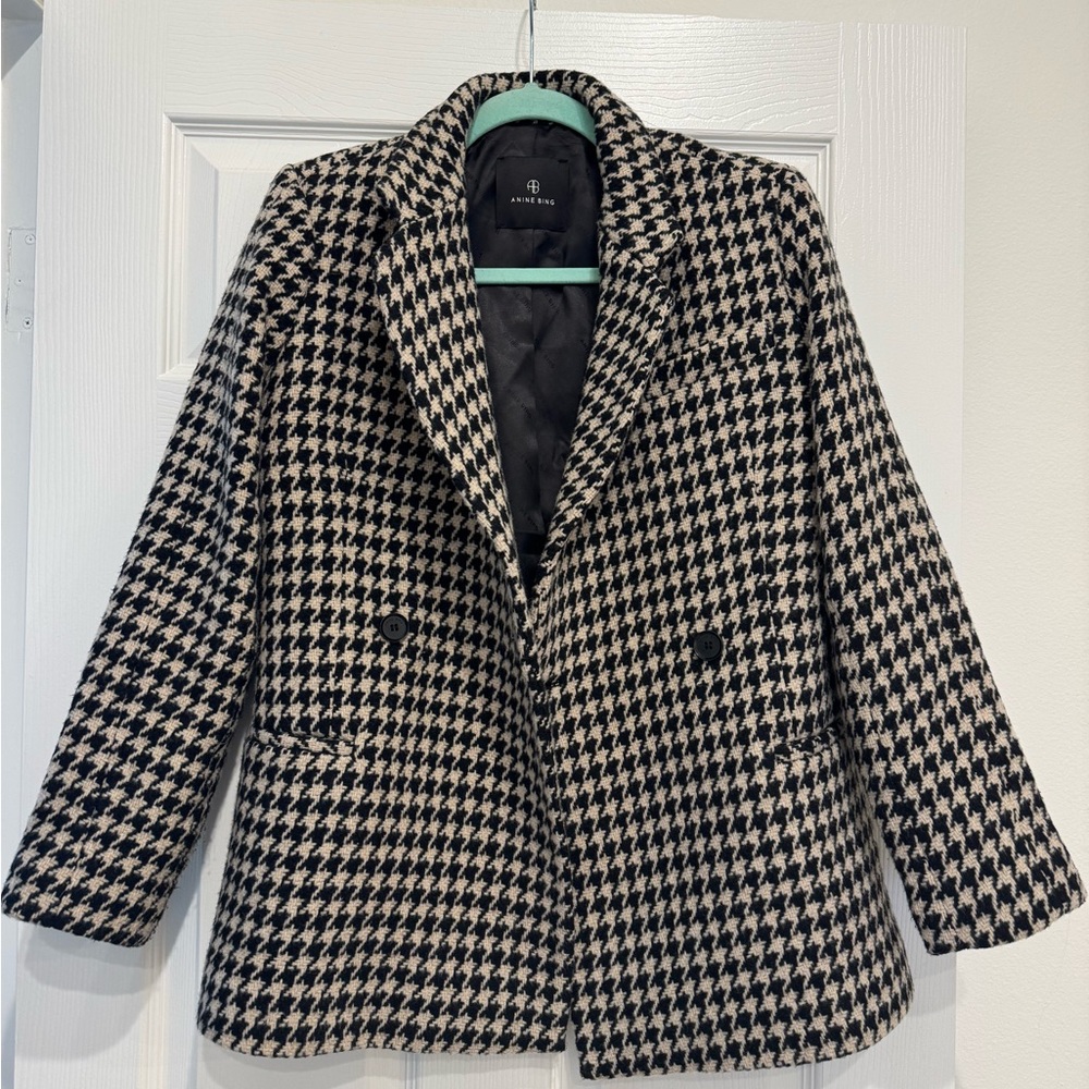 Houndstooth Black and White Women's Coat